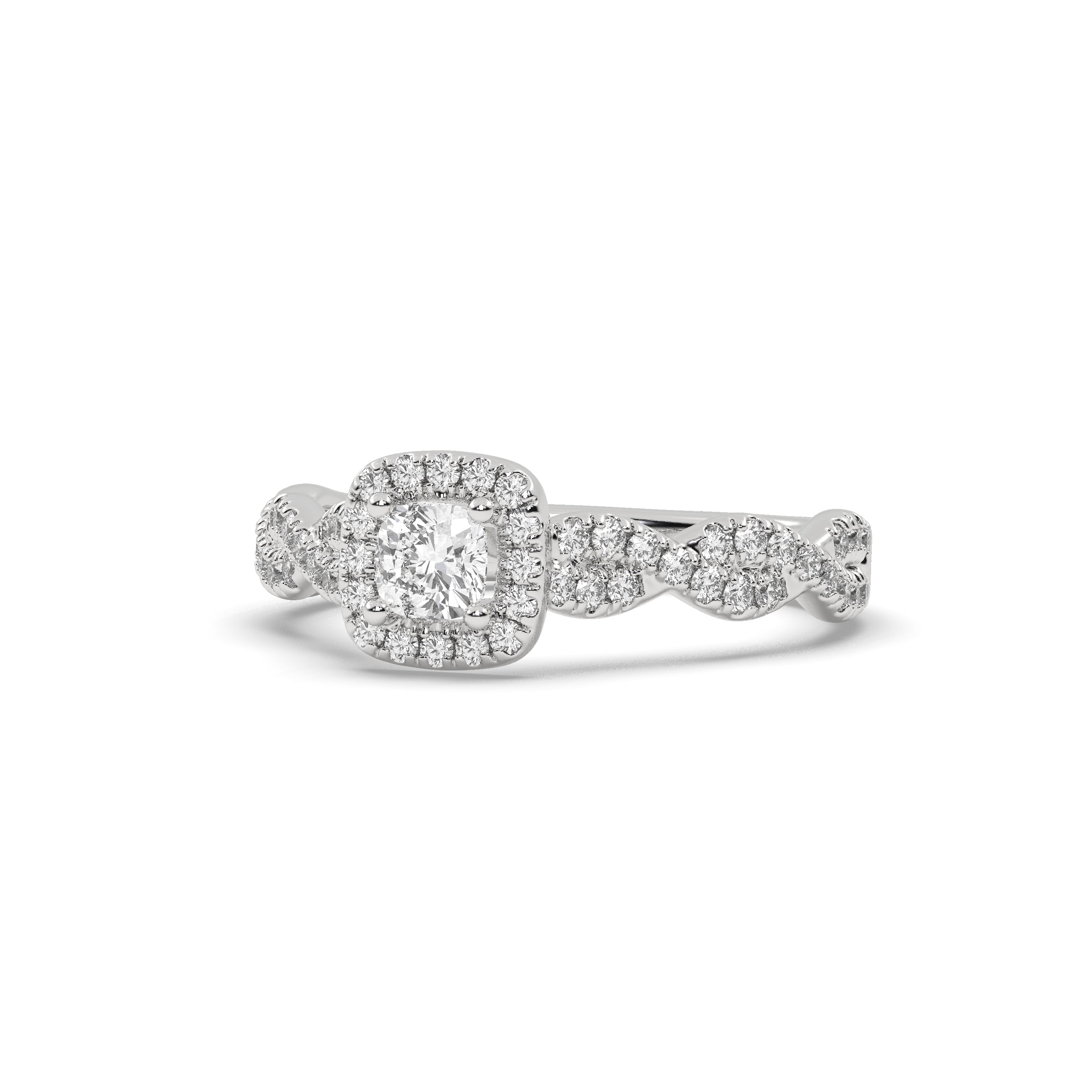 White Gold Studded 1.028Carat Lab Grown Diamond Ring-F Color VS1 Clarity.